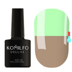Гель-лак Komilfo DeLuxe Termo №С003 (світло-коричневий, при нагріванні — яскравий салатовий), 8 мл