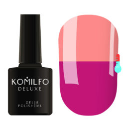 Гель-лак Komilfo DeLuxe Termo №С013 (яскраво-рожевий, при нагріванні — приглушений персиково-рожевий), 8 мл
