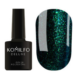 Гель-лак Komilfo Deluxe Series №D157 (темный бутылочно-зеленый, микроблеск), 8 мл