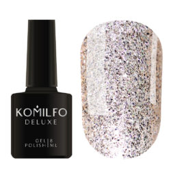 Гель-лак Komilfo DeLuxe Series №G005 (насыщенные светло-золотистые блестки с легким розовым переливом), 8 мл