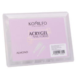 Komilfo Acry Gel Top Nail Forms, Almond. Верхні форми для нарощування, миндаль, 120 шт