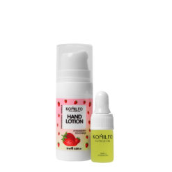 Komilfo Gift Hand Lotion Strawberry, 10 мл та олійка для кутикули, 2 мл