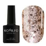 Гель-лак Komilfo DeLuxe Series №G001 (золотистий, великі блискітки), 8 мл