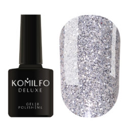 Гель-лак Komilfo DeLuxe Series №G004 (темное серебро с блестками), 8 мл