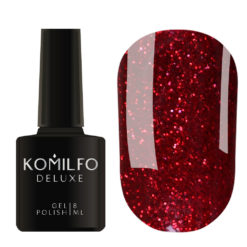 Gel Polish Komilfo DeLuxe Series G015 (dark red with glitter), 8 ml