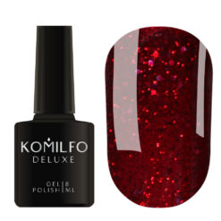 Гель-лак Komilfo DeLuxe Series №G016 (вишнево-красный, с блестками), 8 мл