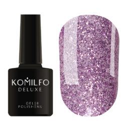 Гель-лак Komilfo DeLuxe Series №G017 (рожево-бузковий з блискітками), 8 мл