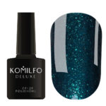 Гель-лак Komilfo DeLuxe Series №G019 (темний смарагд з насиченими дрібними блискітками), 8 мл