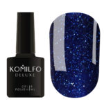 Гель-лак Komilfo DeLuxe Series №G021 (синій зі сріблястими блискітками), 8 мл