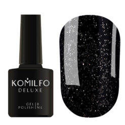 Гель-лак Komilfo DeLuxe Series №G023 (черный, серебристый микроблеск), 8 мл