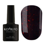 Гель-лак Komilfo DeLuxe Series №G024 (чорний з червоними блискітками), 8 мл