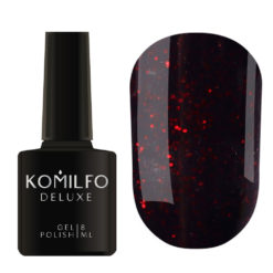 Гель-лак Komilfo DeLuxe Series №G024 (черный с красными блестками), 8 мл