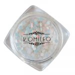 Komilfo disco design №041, white, hologram, (pink overflow), 2 mm, (1 g)