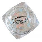 Komilfo диско дизайн №042, белые, голограмма (розовый перелив), 3 мм (1 г)