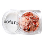 Komilfo фольга жатая в банке для ногтей, розовое золото