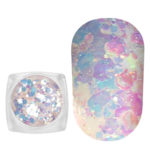 Komilfo photochromic sequins MIX-004, mix sizes, (milky/violet photochrome), 2.5 g