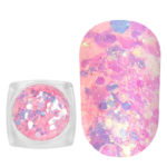 Komilfo photochromic sequins MIX-006, mix sizes, (pink/violet-blue photochrome), 2.5 g