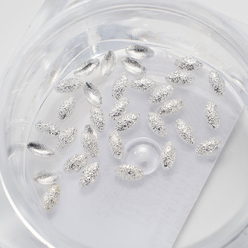 Komilfo texture rivets large oval 1.5*3 mm, silver, 50 pcs