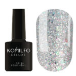 Gel Polish Komilfo Glow Attack 001 (silver-holographic), 8 ml