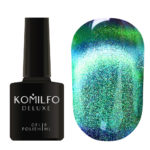 Гель-лак Komilfo 9D Cat's eye №006 (бірюзово-зелений, магнітний), 8 мл