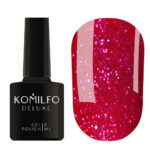 Гель-лак Komilfo DeLuxe Series №G026 (насыщенный розовый с светло розовыми блестками), 8 мл