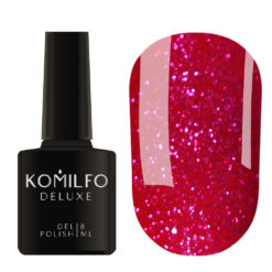 Гель-лак Komilfo DeLuxe Series №G026 (насыщенный розовый с светло розовыми блестками), 8 мл