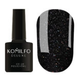 Гель-лак Komilfo DeLuxe Series №G027 (чорний з голографічними блискітками), 8 мл