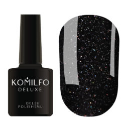 Gel Polish Komilfo DeLuxe Series G027 (black with colorful glitter), 8 ml