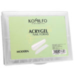 Komilfo Acry Gel Top Nail Forms, Modern - Верхні форми для нарощування, сучасний миндаль, 120 шт