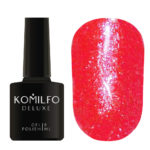 Komilfo Liquid Glam Gel №LGG012 (кораловий, блискітки), 8 мл