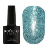 Komilfo Liquid Glam Gel №LGG009 (бірюзовий, блискітки), 8 ml