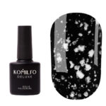 Komilfo No Wipe Snow Top - top without a sticky layer, with white particles, 8 ml