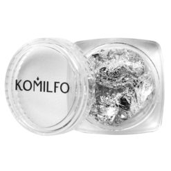 Komilfo фольга жатая в банке для ногтей, серебро