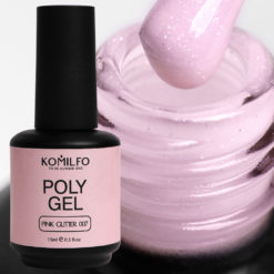 Komilfo PolyGel 007 Pink Glitter, 15 мл (с шиммером)