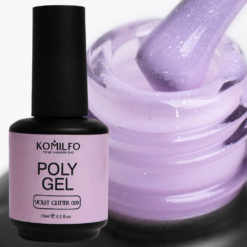 Komilfo PolyGel 009 Violet Glitter, 15 мл (с шиммером)