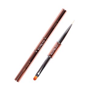 Brush Komilfo Rose gold Double Gel oval 6 (Nylon)/Liner 9 (Nylon)