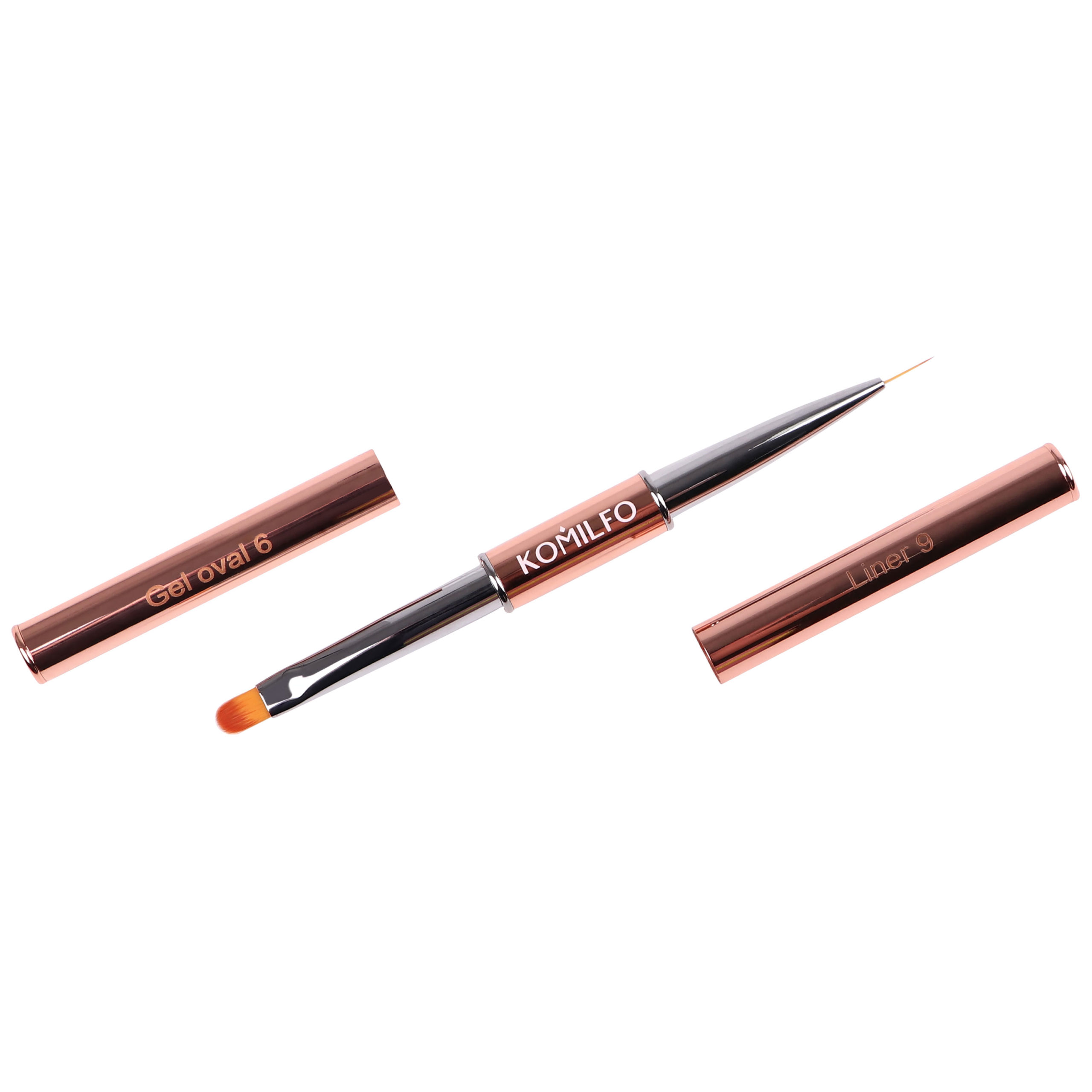 Gallery image of Кисть Komilfo Rose gold Double Gel oval 6 (Nylon)/Liner 9 (Nylon)